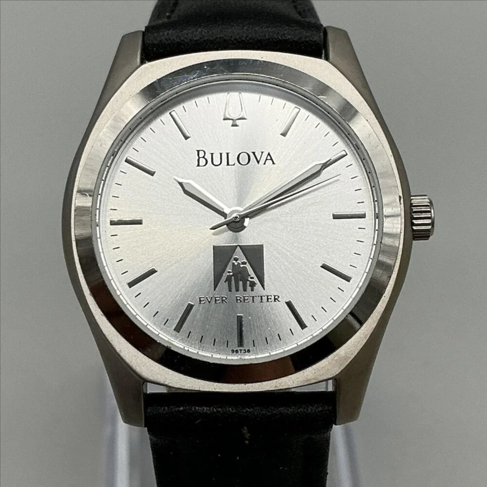 Bulova IHC 30th Anniversary Womens Watch 30mm Silver Tone Leather New Battery